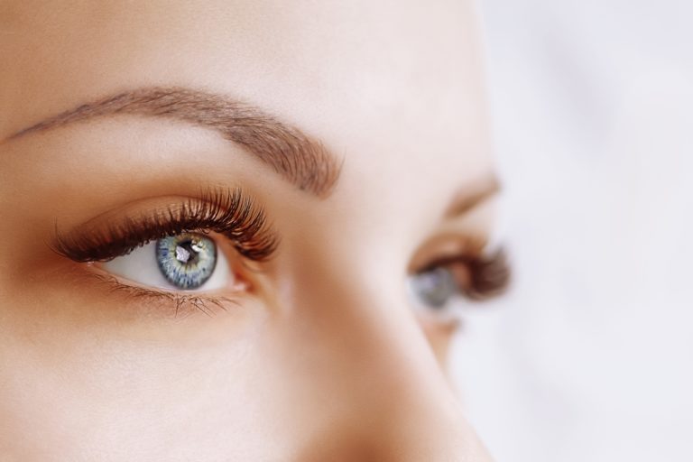 Close up of woman's eyes with eyes open