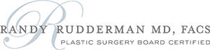 Logo with light blue R for Randy Rudderman Pastic Surgery