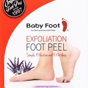 Baby Foot Peel Exfoliation Foot Peel logo with pretty feet and lavender