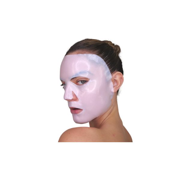 woman with VELEZ hydration mask on face